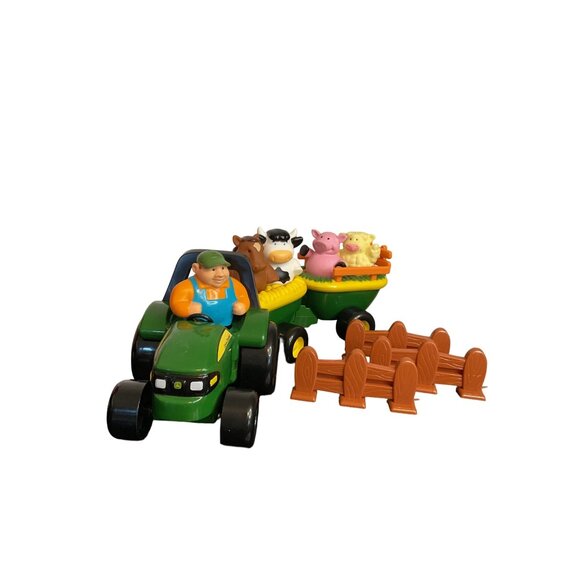 John Deere Old MacDonald Push Tractor with Farmer and Animals Musical - Picture 1 of 6